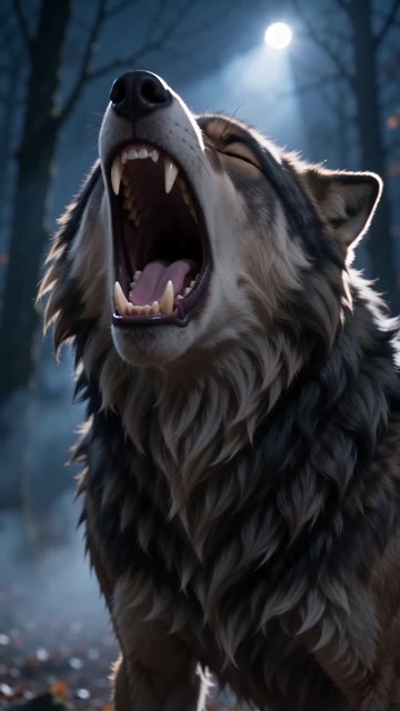 AI Werewolf Transformation, 9.9 seconds: Finish with a wolf-like howl
