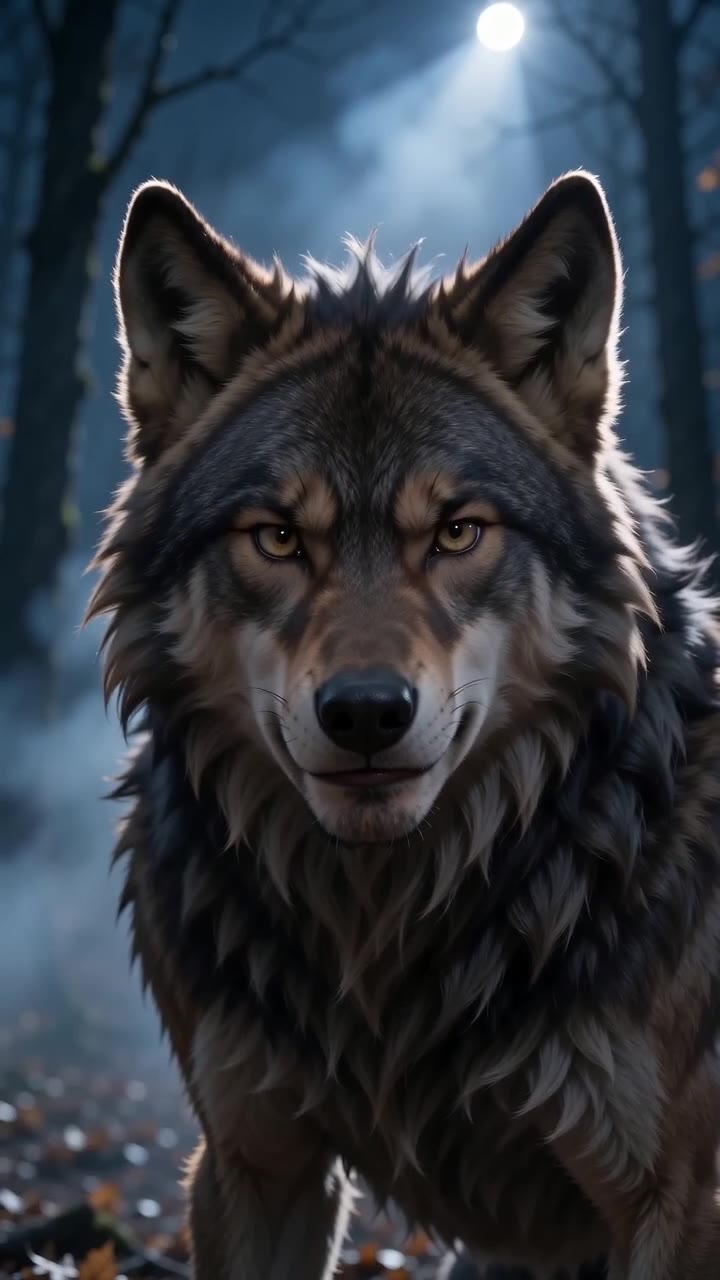 AI Werewolf Transformation: Reveal wolf ears, muzzle and fur