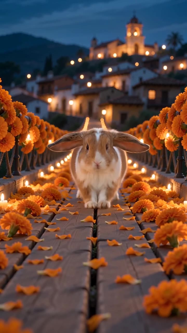 Day of the Dead Pet AI: Marigold Bridge: Hop closer between glowing marigolds