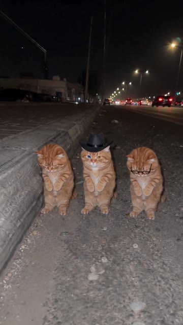 La Calabaza Dance AI, 1.4 seconds: Three matching cats take their places