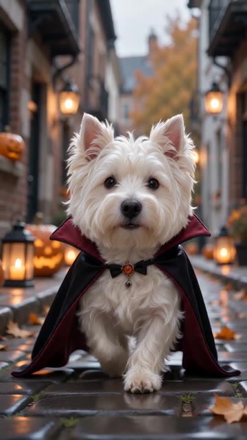 Ramalama Bang Bang AI Pet Walk, 7.5 seconds: Change into a vampire costume